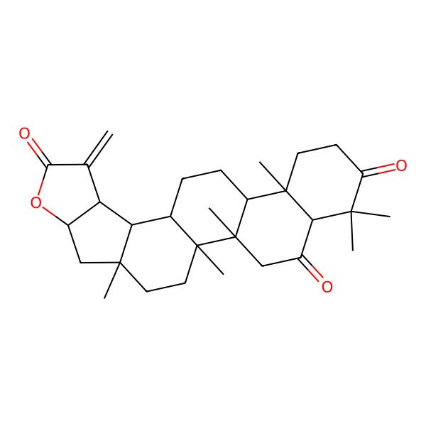2D Structure of (1R,2R,5R,10R,11R,14R,15S,16R,22S)-1,2,6,6,10,22-hexamethyl-17-methylidene-19-oxahexacyclo[12.10.0.02,11.05,10.015,22.016,20]tetracosane-4,7,18-trione
