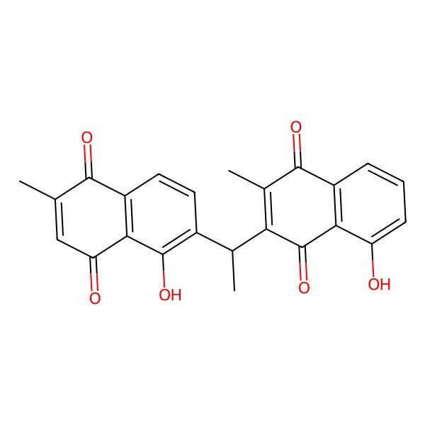 2D Structure of 3,6'-Ethylidenebis(2-methyl-5-hydroxy-1,4-naphthoquinone) 2D Structure of 3,6'-Ethylidenebis(2-methyl-5-hydroxy-1,4-naphthoquinone)