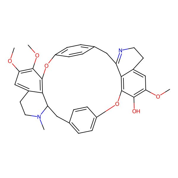 2D Structure of (26R)-5,19,20-trimethoxy-25-methyl-2,17-dioxa-10,25-diazaheptacyclo[26.2.2.213,16.13,7.118,22.011,36.026,33]hexatriaconta-1(31),3(36),4,6,10,13,15,18(33),19,21,28(32),29,34-tridecaen-4-ol