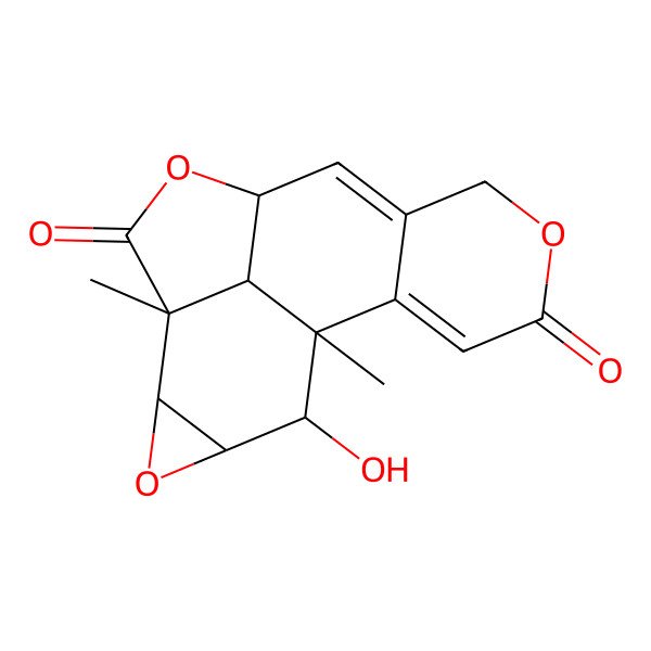 2D Structure of (1S,9R,12R,13R,15S,16S,17R)-16-hydroxy-1,12-dimethyl-5,10,14-trioxapentacyclo[7.7.1.02,7.012,17.013,15]heptadeca-2,7-diene-4,11-dione