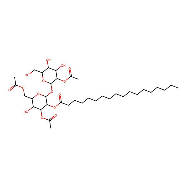 2D Structure of 3,6,2'-Tri-0-acetyl-2-0-octadecanoyl-alpha,alpha-D-trehalose