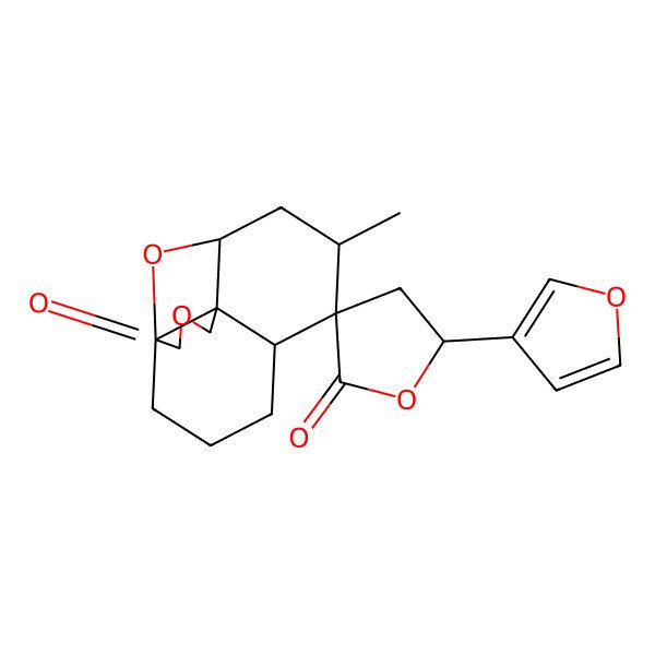 2D Structure of (1S,5S,5'S,6R,7R,9R,10R)-5'-(furan-3-yl)-7-methylspiro[12,14-dioxatetracyclo[7.4.1.01,10.05,10]tetradecane-6,3'-oxolane]-2',13-dione