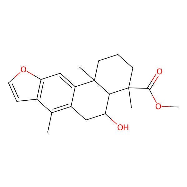 2D Structure of methyl (4R,4aR,5R,11bS)-5-hydroxy-4,7,11b-trimethyl-1,2,3,4a,5,6-hexahydronaphtho[2,1-f][1]benzofuran-4-carboxylate