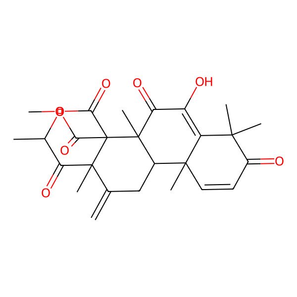 2D Structure of Methyl 6-hydroxy-2,4b,7,7,10a,12a-hexamethyl-12-methylidene-1,4,5,8-tetraoxo-10b,11-dihydronaphtho[1,2-h]isochromene-4a-carboxylate
