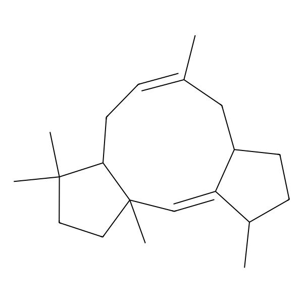 2D Structure of 3,6,6,10,15-Pentamethyltricyclo[10.3.0.03,7]pentadeca-1,9-diene