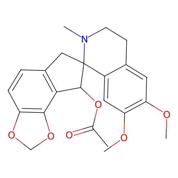 2D Structure of [(1S,8'R)-6,7-dimethoxy-2-methylspiro[3,4-dihydroisoquinoline-1,7'-6,8-dihydrocyclopenta[g][1,3]benzodioxole]-8'-yl] acetate
