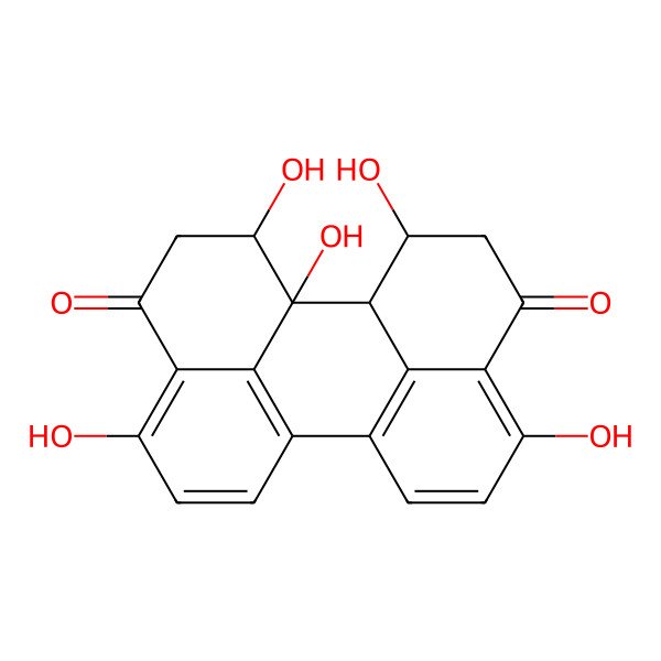 2D Structure of 3,6,6a,7,10-Pentahydroxy-4,9-dioxo-4,5,6,6a,6b,7,8,9-octahydroperylene