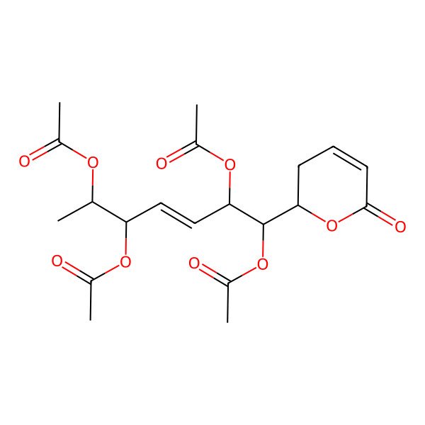 2D Structure of [3,6,7-Triacetyloxy-7-(6-oxo-2,3-dihydropyran-2-yl)hept-4-en-2-yl] acetate