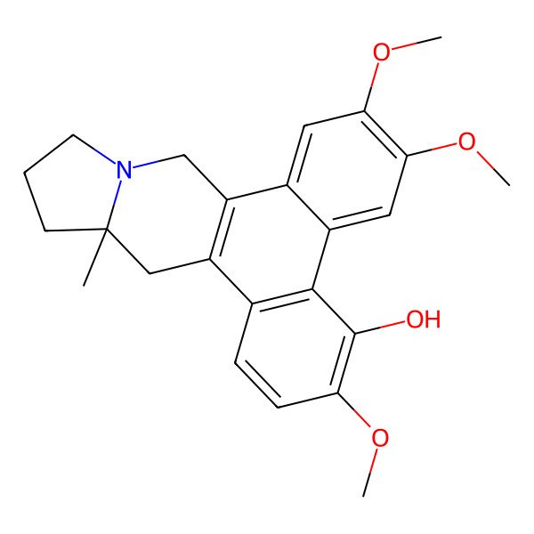 2D Structure of 3,6,7-trimethoxy-13a-methyl-11,12,13,14-tetrahydro-9H-phenanthro[9,10-f]indolizin-4-ol