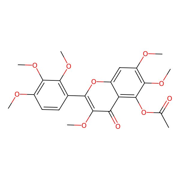 2D Structure of [3,6,7-Trimethoxy-4-oxo-2-(2,3,4-trimethoxyphenyl)chromen-5-yl] acetate