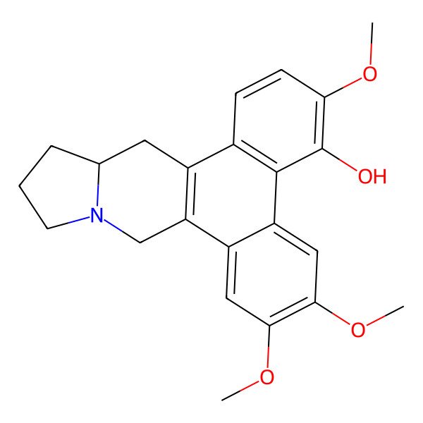 2D Structure of 3,6,7-Trimethoxy-9,11,12,13,13a,14-hexahydrophenanthro[9,10-f]indolizin-4-ol