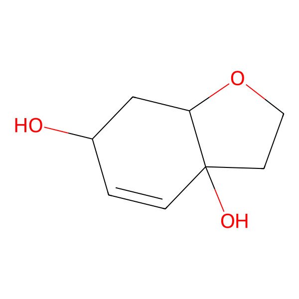 2D Structure of 3,6,7,7a-tetrahydro-2H-1-benzofuran-3a,6-diol