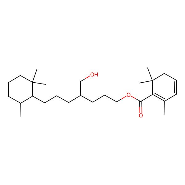 2D Structure of [(4R)-4-(hydroxymethyl)-7-[(1R,6R)-2,2,6-trimethylcyclohexyl]heptyl] 2,6,6-trimethylcyclohexa-1,3-diene-1-carboxylate