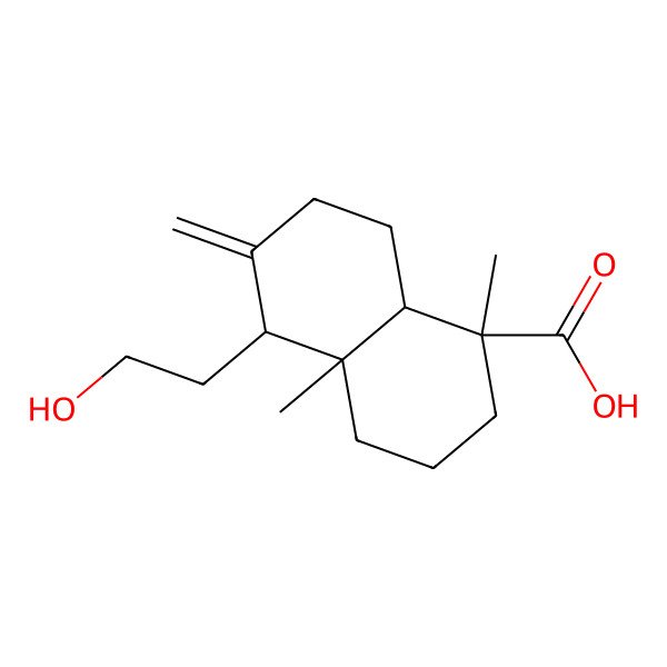 2D Structure of 5-(2-hydroxyethyl)-1,4a-dimethyl-6-methylidene-3,4,5,7,8,8a-hexahydro-2H-naphthalene-1-carboxylic acid