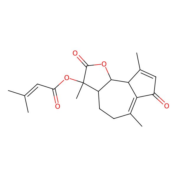 2D Structure of (3,6,9-trimethyl-2,7-dioxo-4,5,9a,9b-tetrahydro-3aH-azuleno[4,5-b]furan-3-yl) 3-methylbut-2-enoate