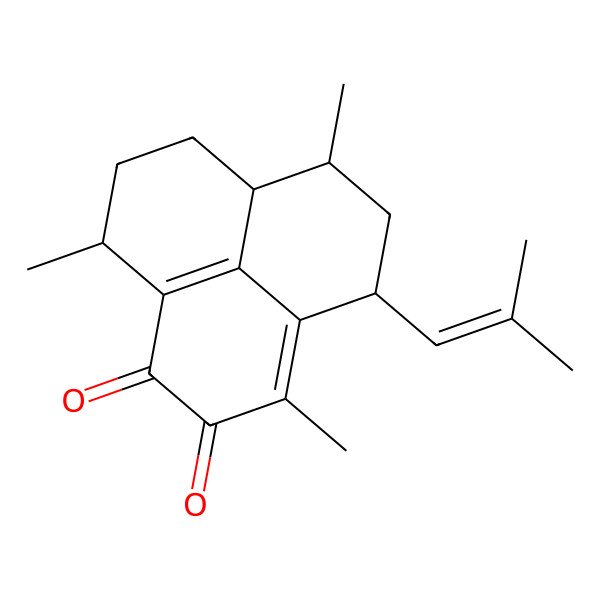 2D Structure of 3,6,9-trimethyl-4-(2-methylprop-1-enyl)-5,6,6a,7,8,9-hexahydro-4H-phenalene-1,2-dione