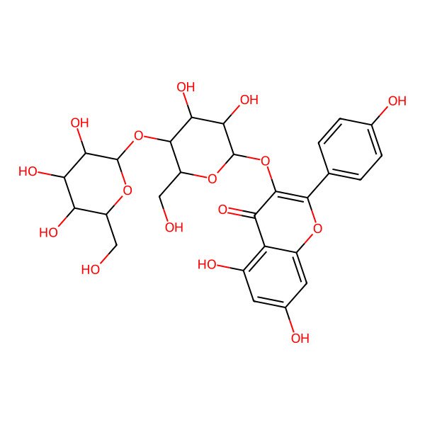 2D Structure of 3-[(2S,3R,4R,5S,6R)-3,4-dihydroxy-6-(hydroxymethyl)-5-[(2S,3R,4S,5S,6R)-3,4,5-trihydroxy-6-(hydroxymethyl)oxan-2-yl]oxyoxan-2-yl]oxy-5,7-dihydroxy-2-(4-hydroxyphenyl)chromen-4-one