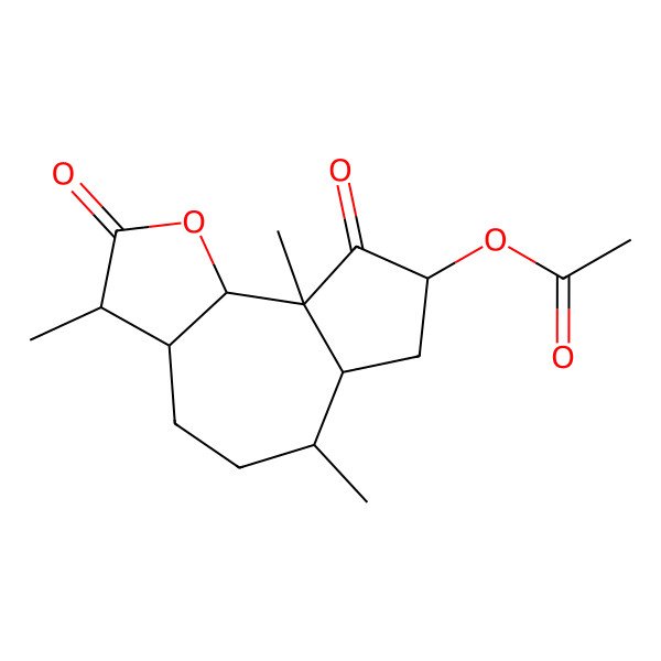 2D Structure of (3,6,9a-trimethyl-2,9-dioxo-3a,4,5,6,6a,7,8,9b-octahydro-3H-azuleno[4,5-b]furan-8-yl) acetate