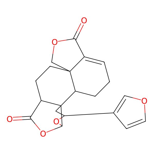 2D Structure of (1S,4R,7S,9S,11S,12S)-9-(furan-3-yl)-6,8,18-trioxapentacyclo[10.7.0.01,16.04,11.07,11]nonadec-15-ene-5,17-dione