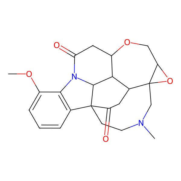 2D Structure of 16,19-Secostrychnidine-10,16-dione, 21,22-epoxy-21,22-dihydro-4-methoxy-19-methyl-, (21alpha,22alpha)-