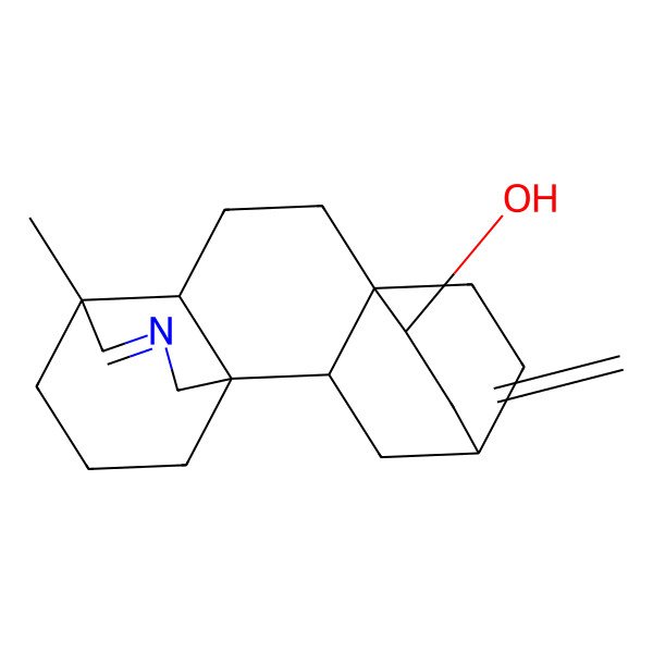 2D Structure of (1S,2S,4S,6R,7S,10S,11R)-11-methyl-5-methylidene-13-azapentacyclo[9.3.3.24,7.01,10.02,7]nonadec-12-en-6-ol