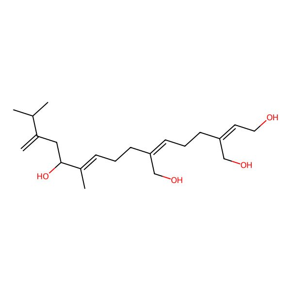 2D Structure of 3,7-Bis(hydroxymethyl)-11,15-dimethyl-14-methylidenehexadeca-2,6,10-triene-1,12-diol