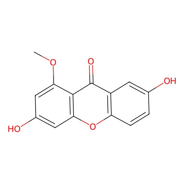 2D Structure of 3,7-Dihydroxy-1-methoxyxanthone 2D Structure of 3,7-Dihydroxy-1-methoxyxanthone