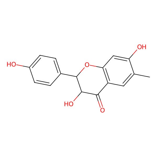 2D Structure of 3,7-Dihydroxy-2-(4-hydroxyphenyl)-6-methyl-2,3-dihydrochromen-4-one