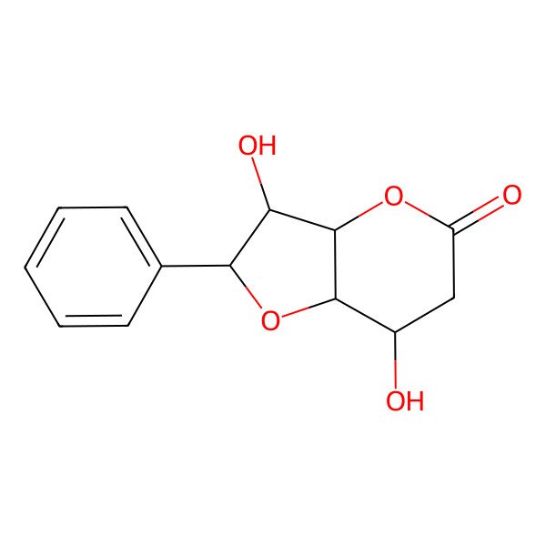 2D Structure of 3,7-Dihydroxy-2-phenyl-2,3,3a,6,7,7a-hexahydrofuro[3,2-b]pyran-5-one
