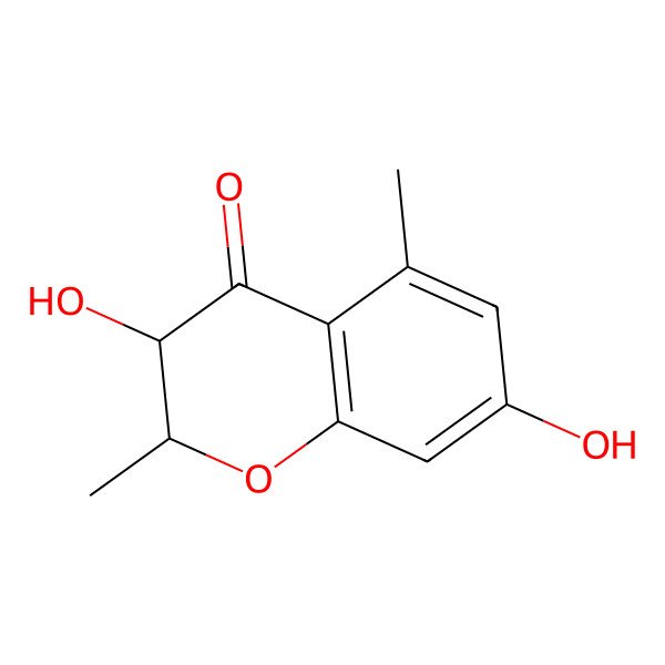 2D Structure of 3,7-Dihydroxy-2,5-dimethyl-2,3-dihydrochromen-4-one