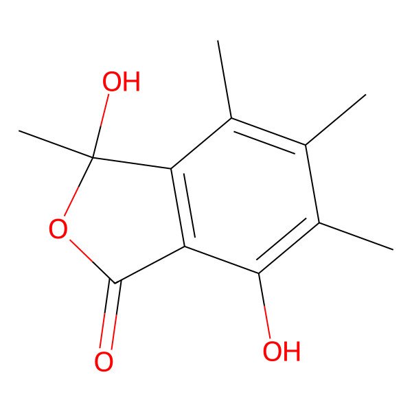 2D Structure of 3,7-Dihydroxy-3,4,5,6-tetramethyl-2-benzofuran-1-one