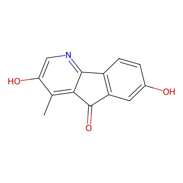2D Structure of 3,7-Dihydroxy-4-methylindeno[1,2-b]pyridin-5-one