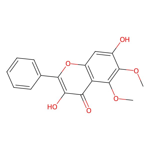 2D Structure of 3,7-Dihydroxy-5,6-dimethoxyflavone
