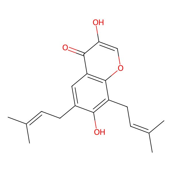 2D Structure of 3,7-Dihydroxy-6,8-bis(3-methylbut-2-enyl)chromen-4-one