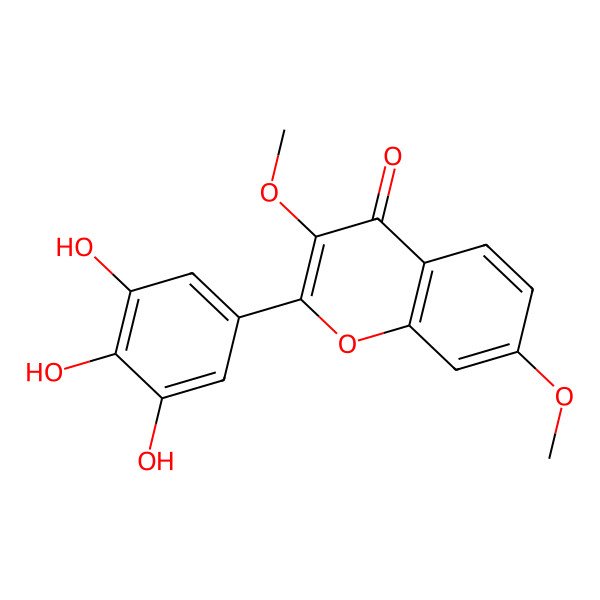 2D Structure of 3,7-Dimethoxy-2-(3,4,5-trihydroxyphenyl)chromen-4-one