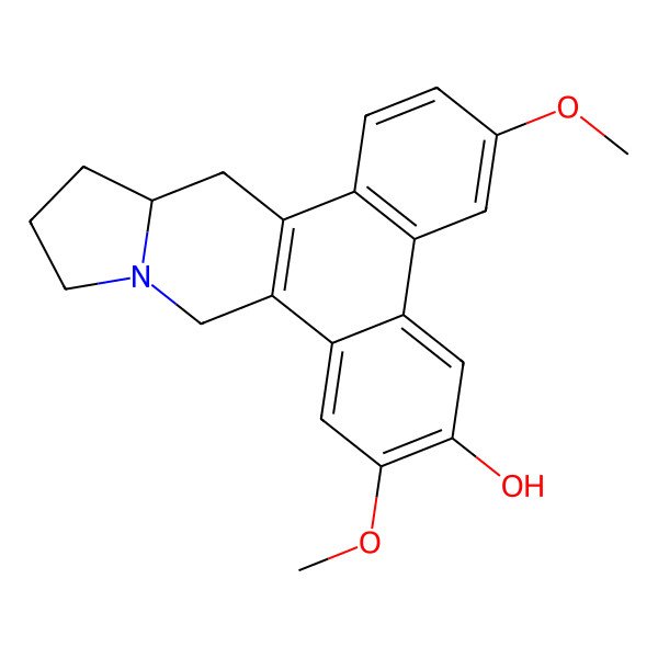 2D Structure of 3,7-Dimethoxy-9,11,12,13,13a,14-hexahydrophenanthro[10,9-f]indolizin-6-ol