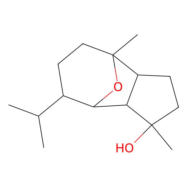 2D Structure of 3,7-Dimethyl-10-propan-2-yl-11-oxatricyclo[5.3.1.02,6]undecan-3-ol
