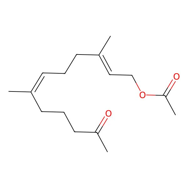 2D Structure of (3,7-Dimethyl-11-oxododeca-2,6-dienyl) acetate