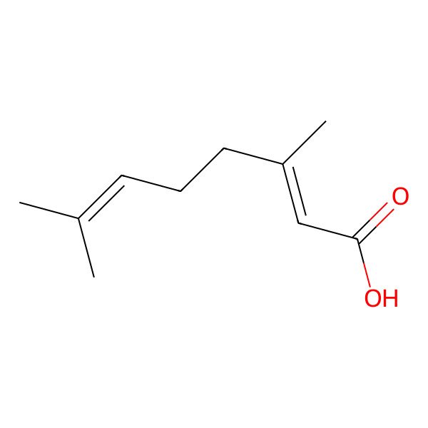 2D Structure of 3,7-Dimethyl-2,6-octadienoic acid