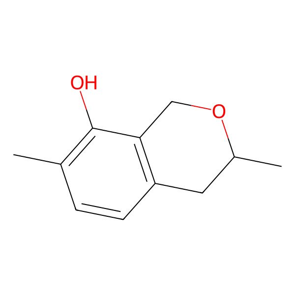 2D Structure of 3,7-dimethyl-3,4-dihydro-1H-isochromen-8-ol