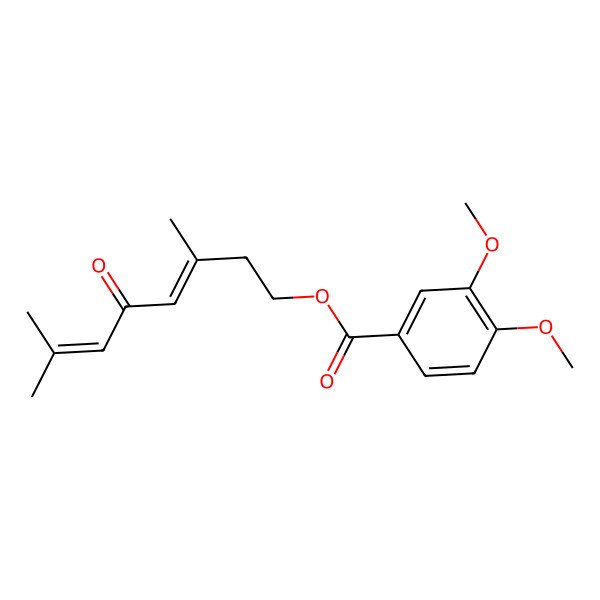 2D Structure of (3,7-Dimethyl-5-oxoocta-3,6-dienyl) 3,4-dimethoxybenzoate