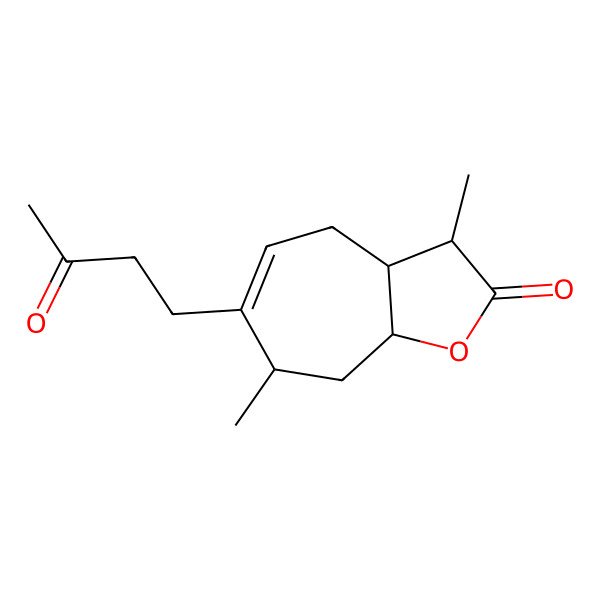 2D Structure of 3,7-Dimethyl-6-(3-oxobutyl)-3,3a,4,7,8,8a-hexahydrocyclohepta[b]furan-2-one