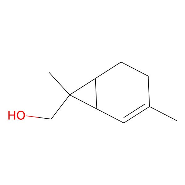 2D Structure of (3,7-Dimethyl-7-bicyclo[4.1.0]hept-2-enyl)methanol