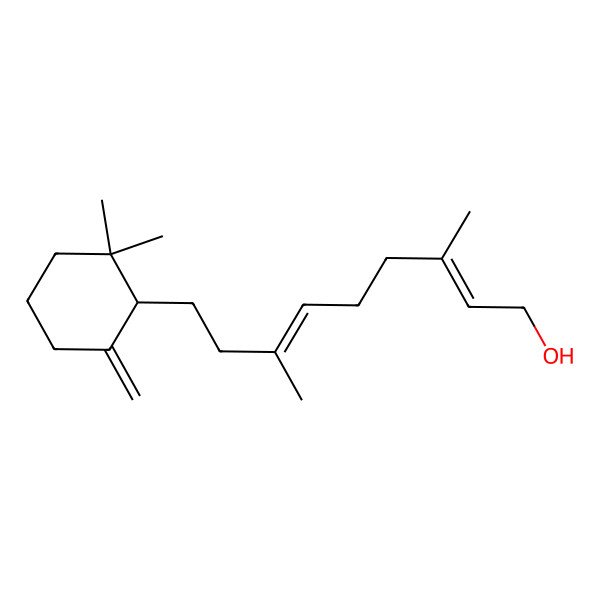 2D Structure of 3,7-Dimethyl-9-[(1S)-2,2-dimethyl-6-methylenecyclohexyl]-2,6-nonadiene-1-ol