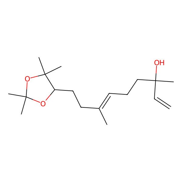 2D Structure of 3,7-Dimethyl-9-(2,2,5,5-tetramethyl-1,3-dioxolan-4-yl)nona-1,6-dien-3-ol