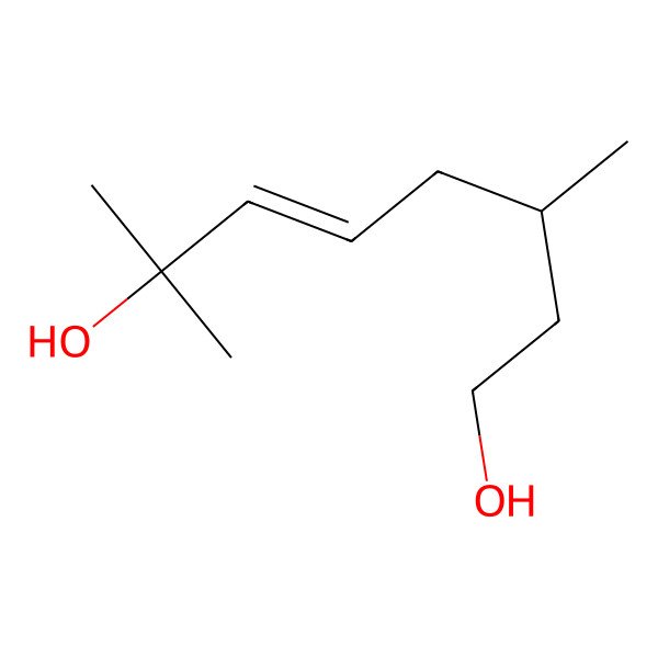 2D Structure of 3,7-Dimethyloct-5-ene-1,7-diol