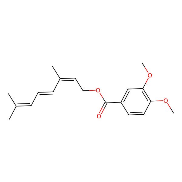 2D Structure of 3,7-Dimethylocta-2,4,6-trienyl 3,4-dimethoxybenzoate 2D Structure of 3,7-Dimethylocta-2,4,6-trienyl 3,4-dimethoxybenzoate