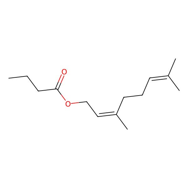 2D Structure of 3,7-Dimethylocta-2,6-dien-1-yl butanoate