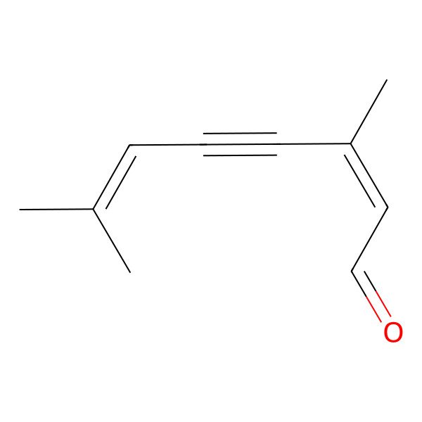 2D Structure of 3,7-Dimethylocta-2,6-dien-4-ynal