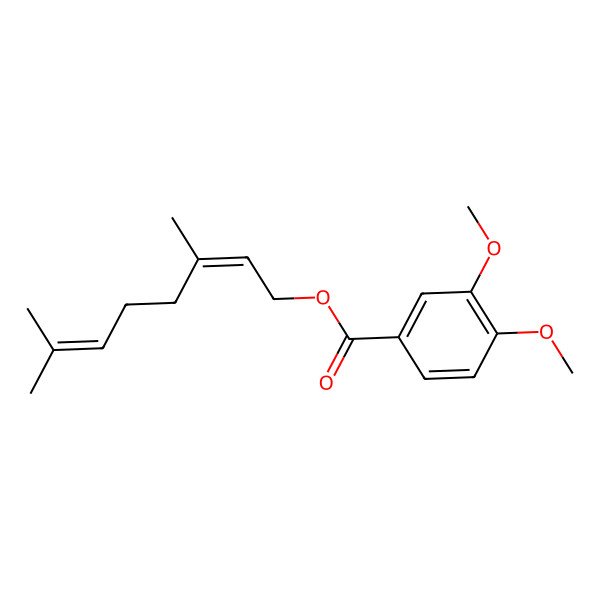 2D Structure of 3,7-Dimethylocta-2,6-dienyl 3,4-dimethoxybenzoate 2D Structure of 3,7-Dimethylocta-2,6-dienyl 3,4-dimethoxybenzoate